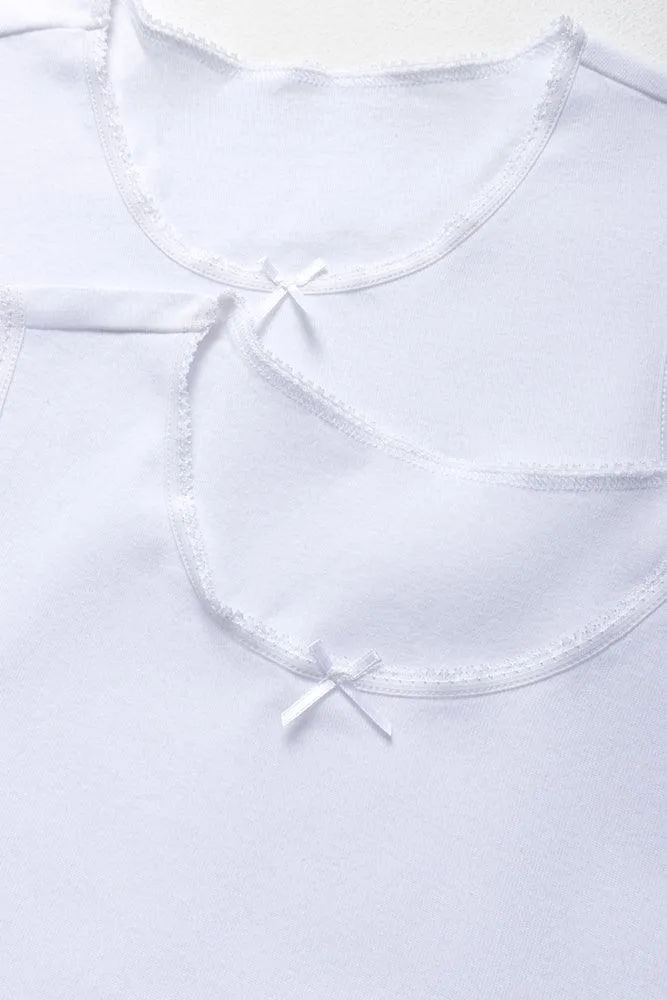 2 Pack Sleeveless Vests White