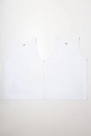 2 Pack Sleeveless Vests White
