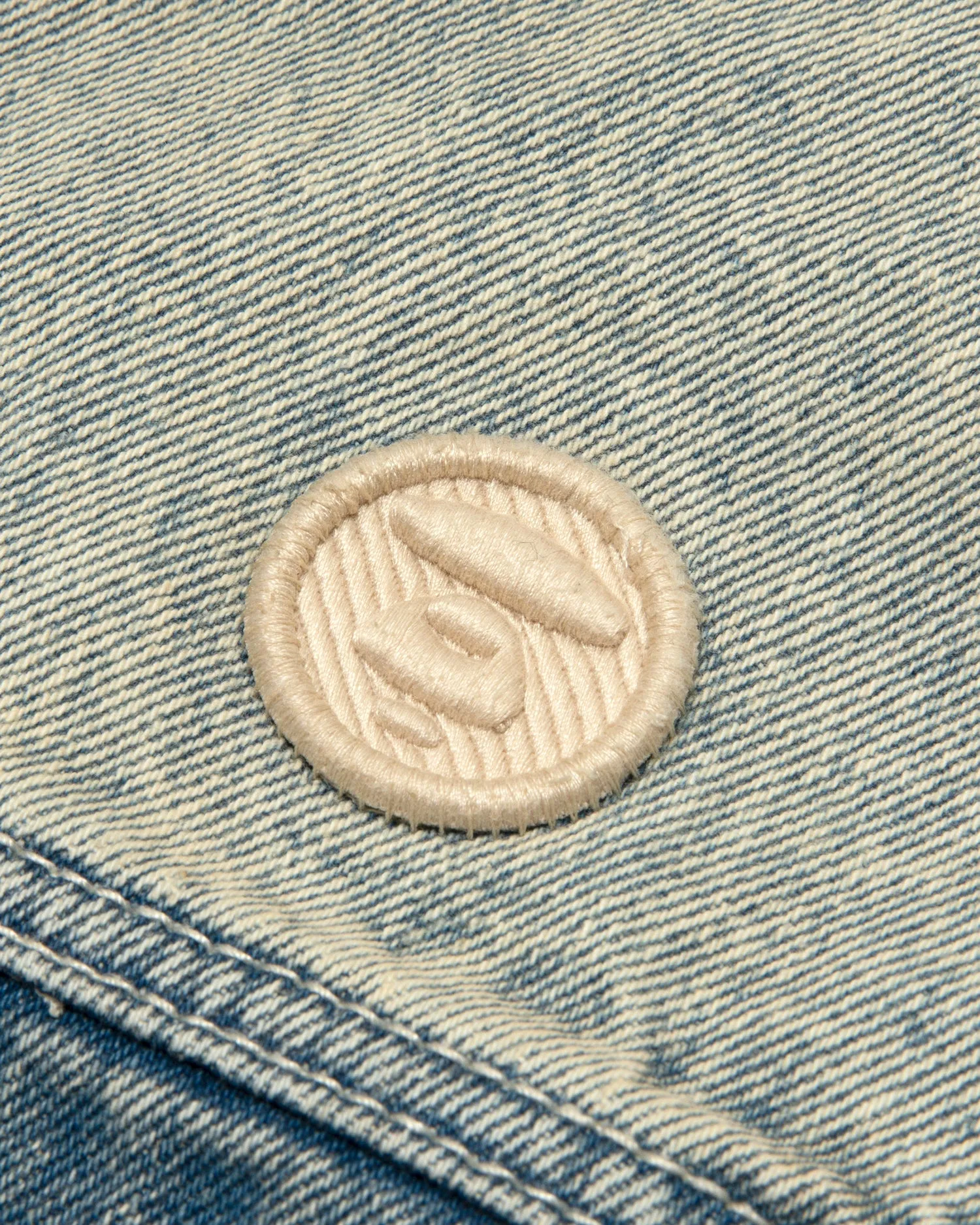 AAPENOW moonface logo hooded denim jacket