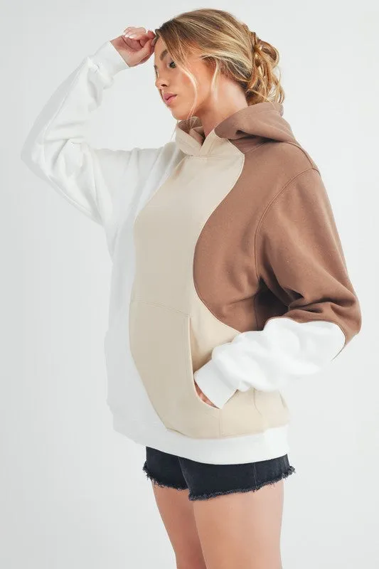 Aemi   Co Color Block Hoodie with Kangaroo Pocket