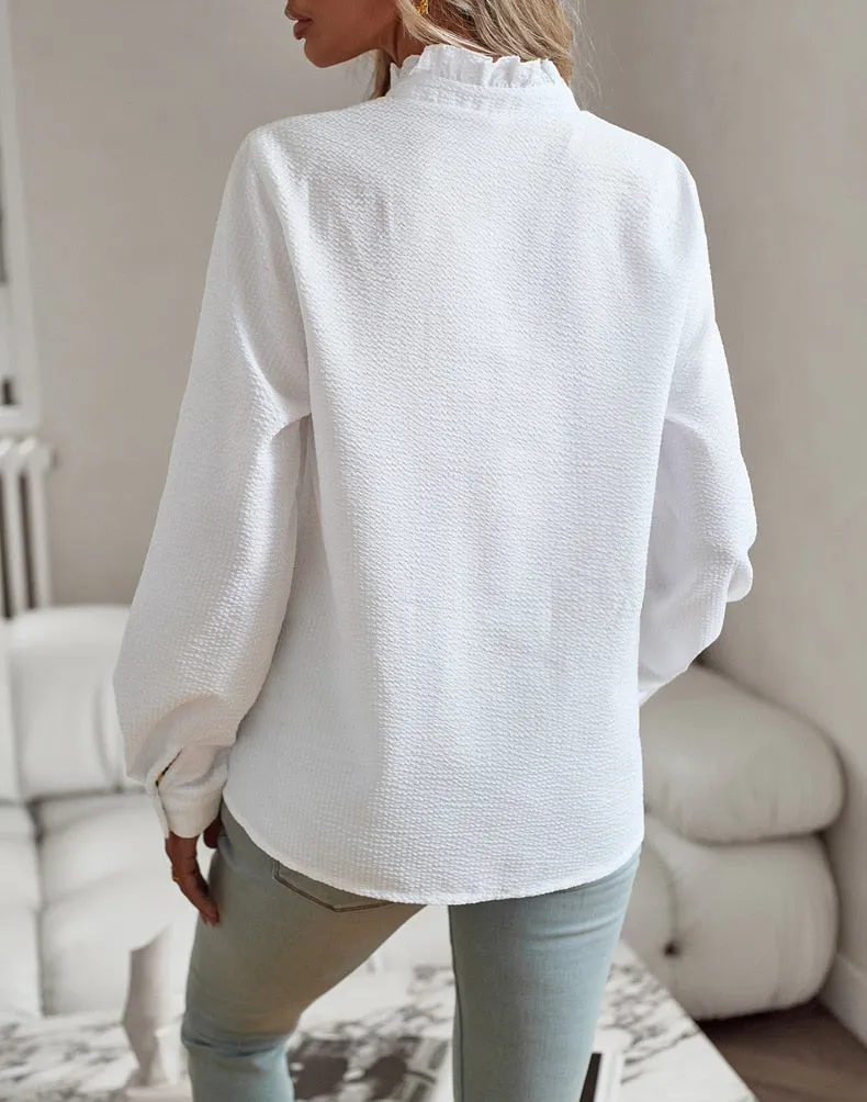 Alice - Ruffled Button-Up Blouse