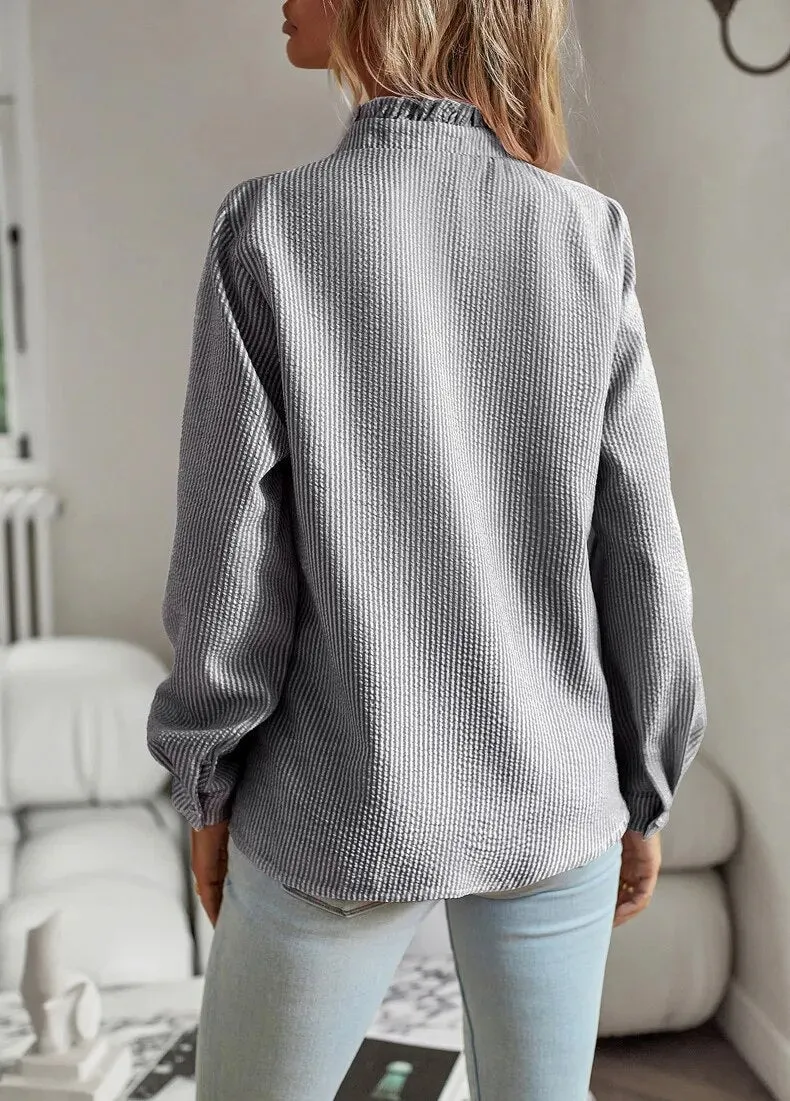 Alice - Ruffled Button-Up Blouse