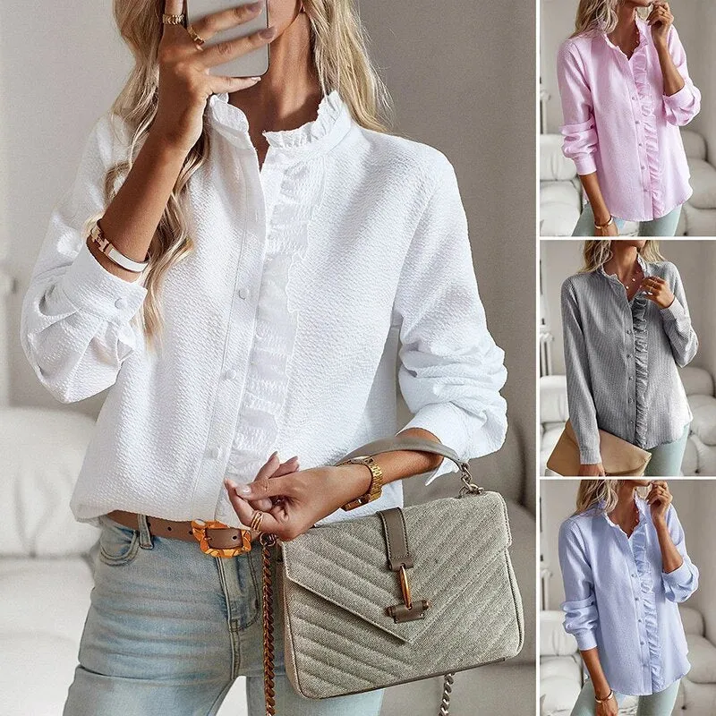 Alice - Ruffled Button-Up Blouse