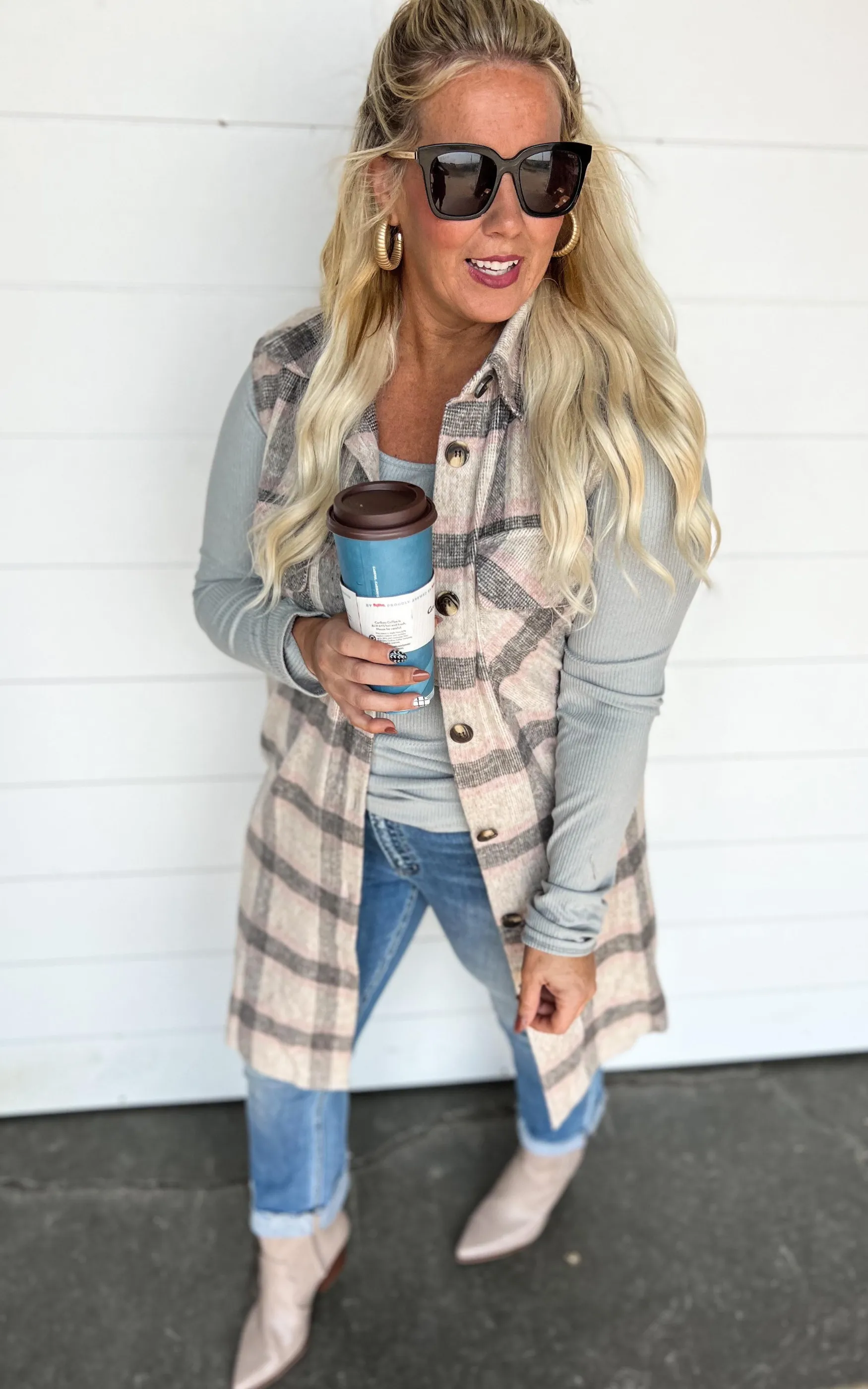 All Bundled Up Plaid Vest - Final Sale