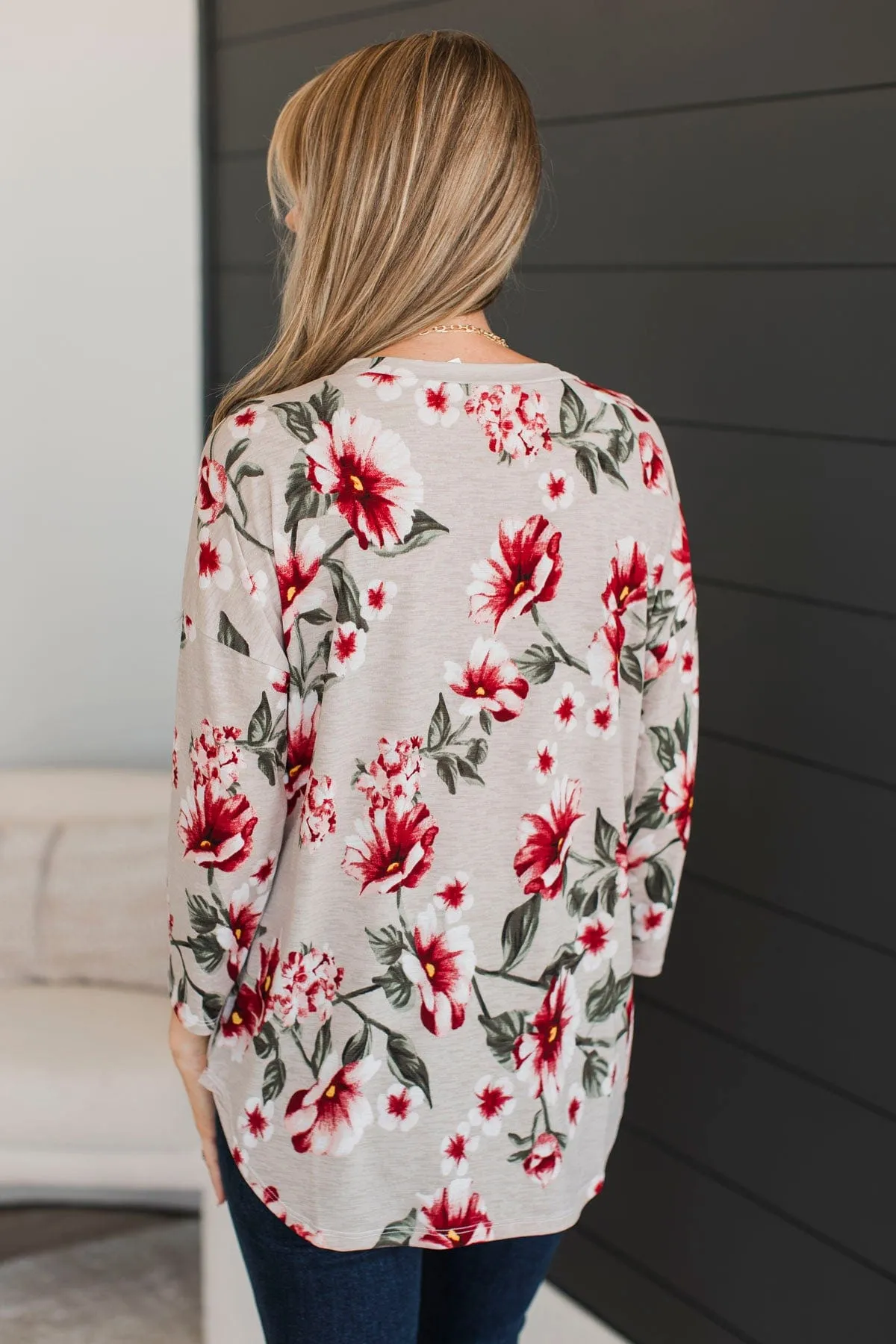 All That Remains Floral Top- Taupe & Olive