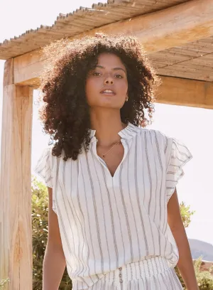 Alma Top - Ecru Stripe
