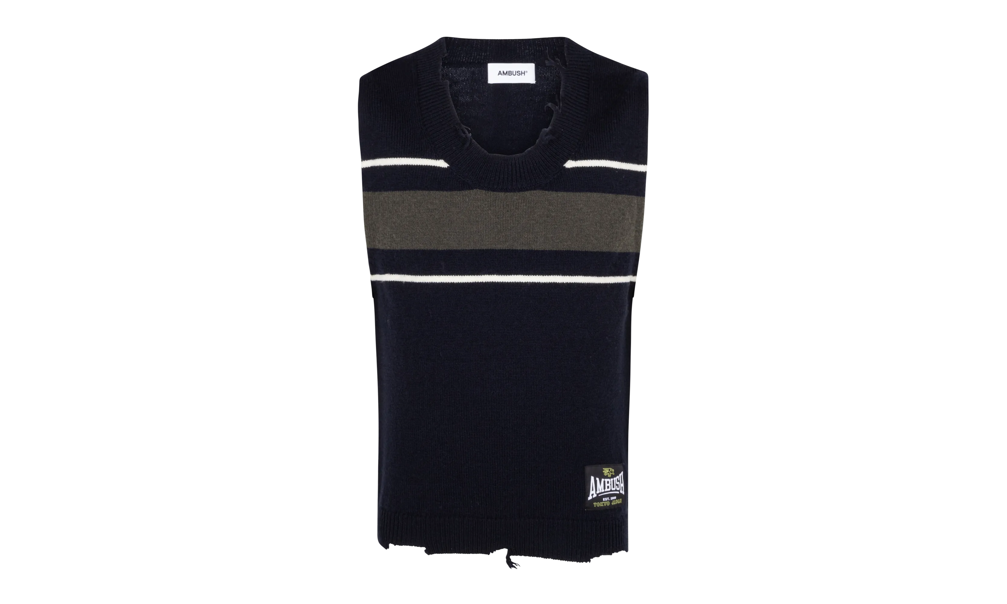 AMBUSH DANGLED RIB KNIT SWEATER VEST VESTS NAVY "Navy"
