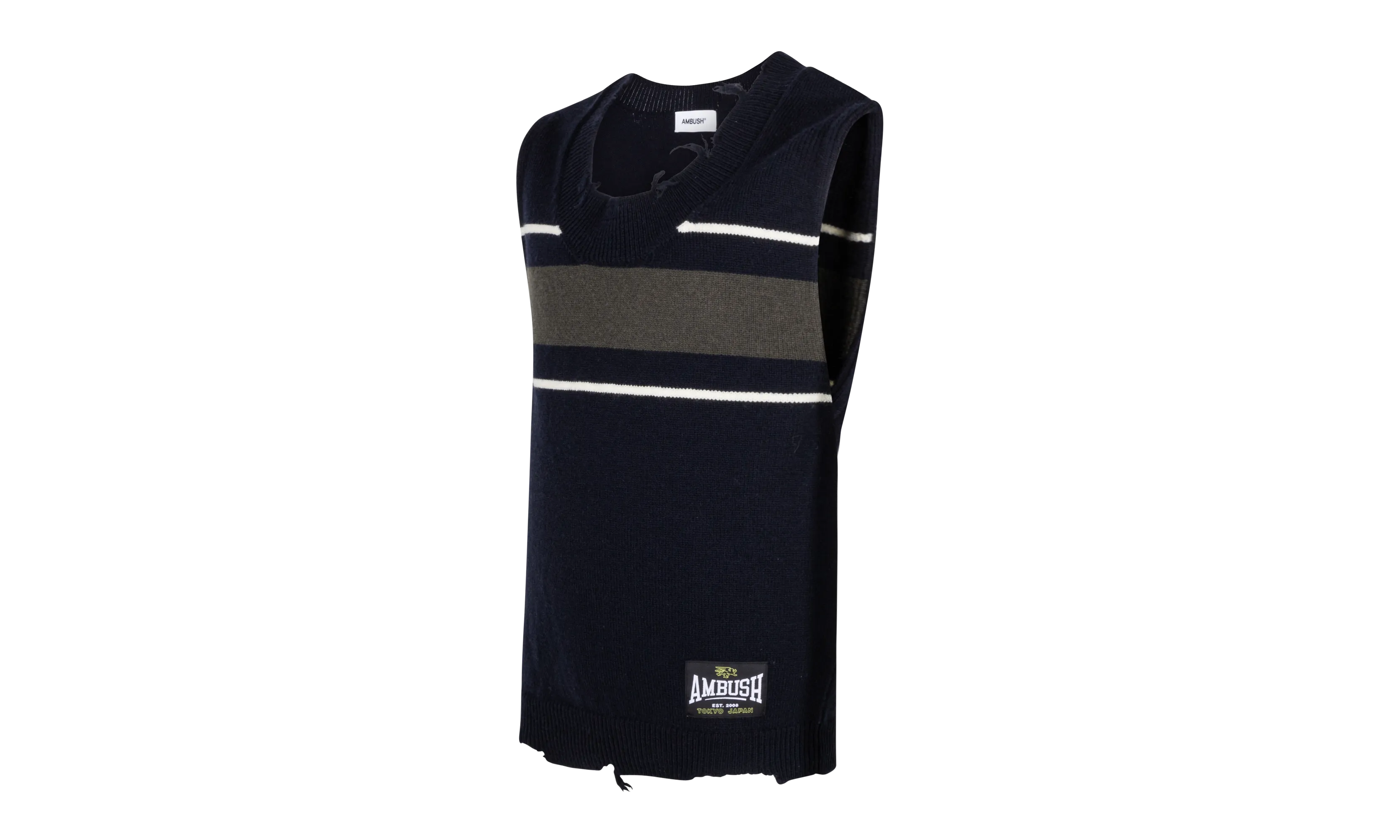 AMBUSH DANGLED RIB KNIT SWEATER VEST VESTS NAVY "Navy"