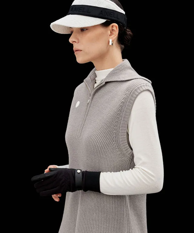 Anell Golf Classic Collar Knit Vest - Pure Gray