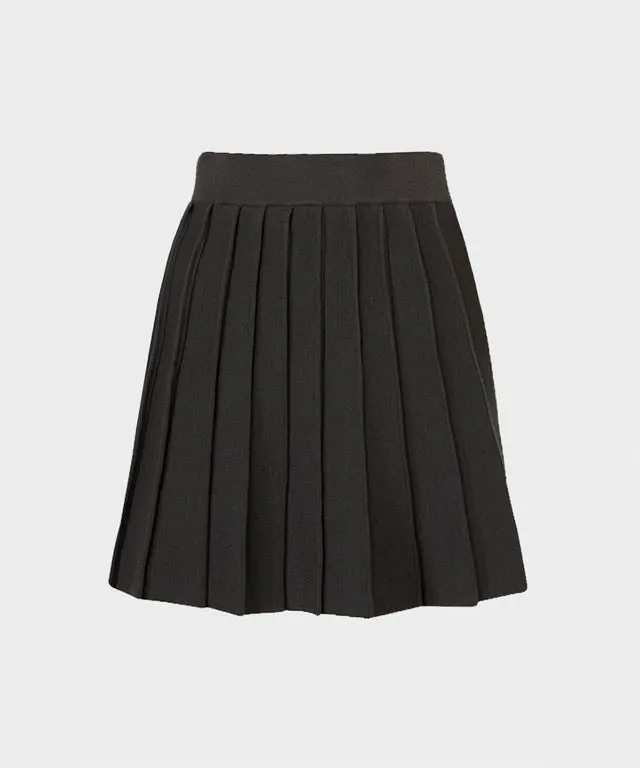 Anell Golf French Wool Skirt - Charcoal
