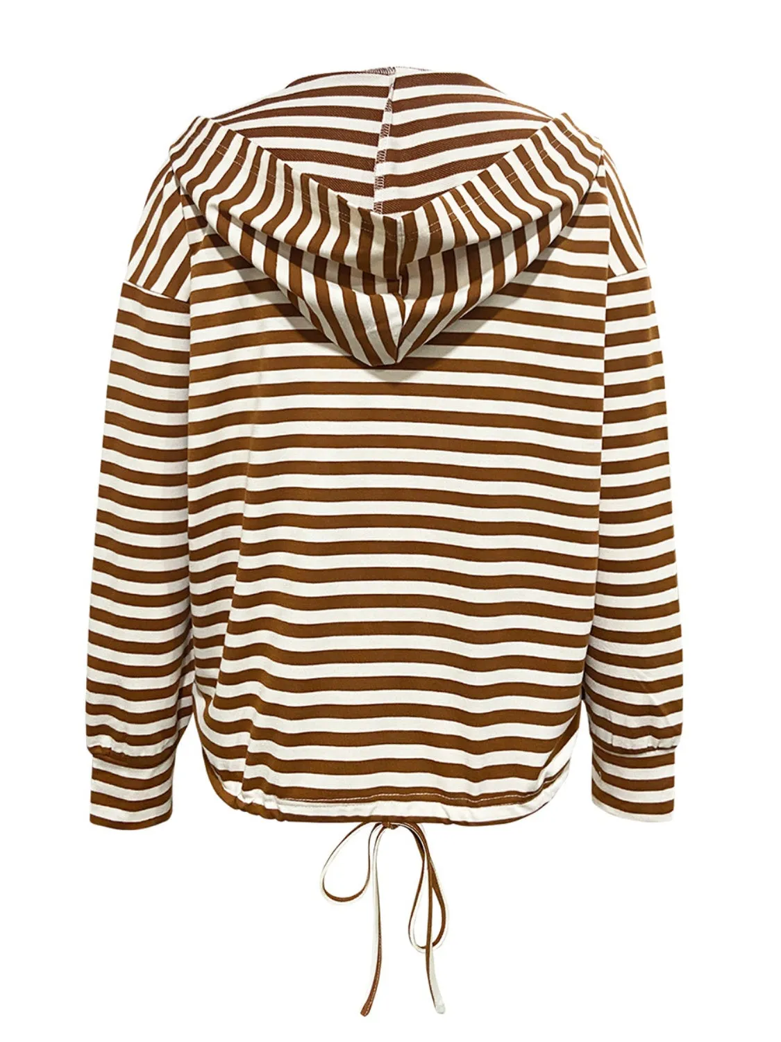 Annie Drawstring Striped Long Sleeve Hoodie