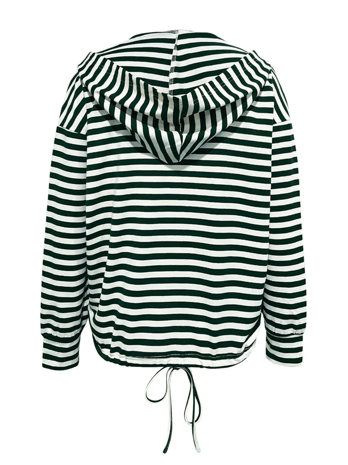 Annie Drawstring Striped Long Sleeve Hoodie