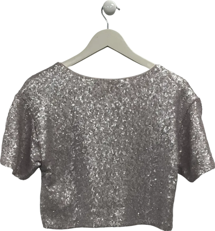 Anthropologie Metallic Maeve Sequin T Shirt UK XS