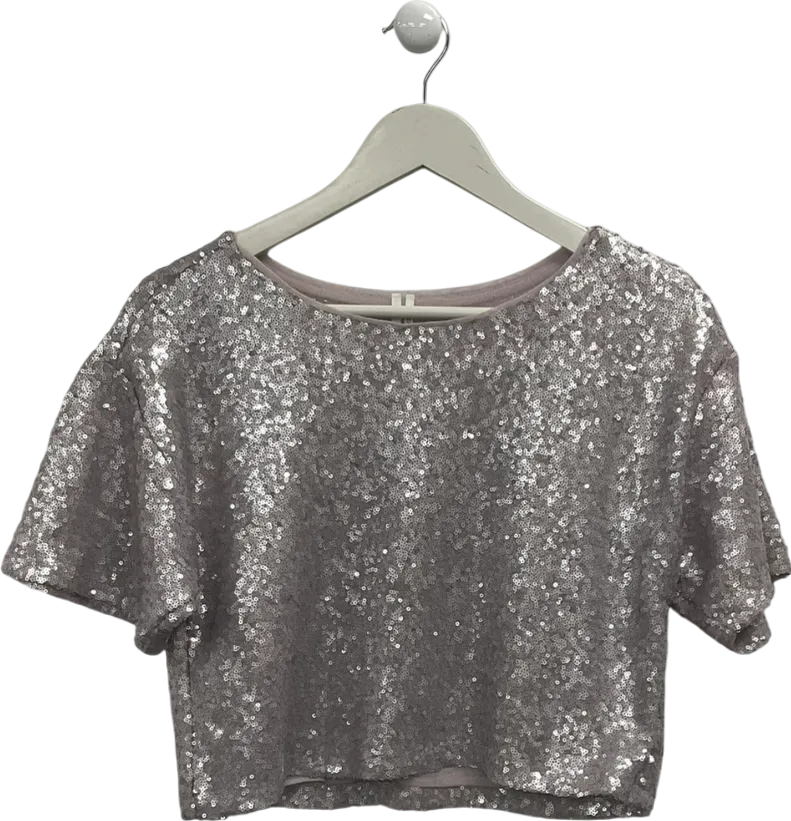 Anthropologie Metallic Maeve Sequin T Shirt UK XS