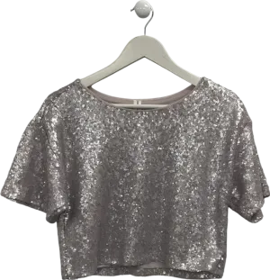Anthropologie Metallic Maeve Sequin T Shirt UK XS