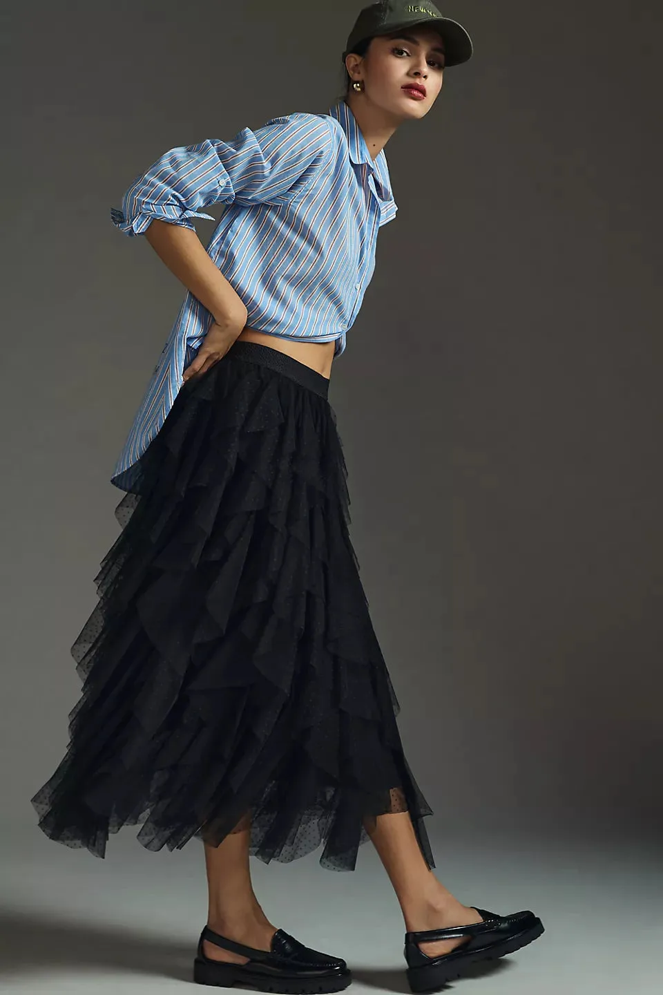 Anthropologie Ruffled Tulle Skirt