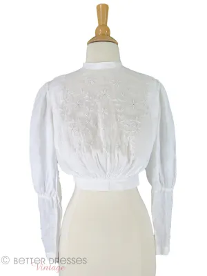 Antique Embroidered Blouse - xs, sm