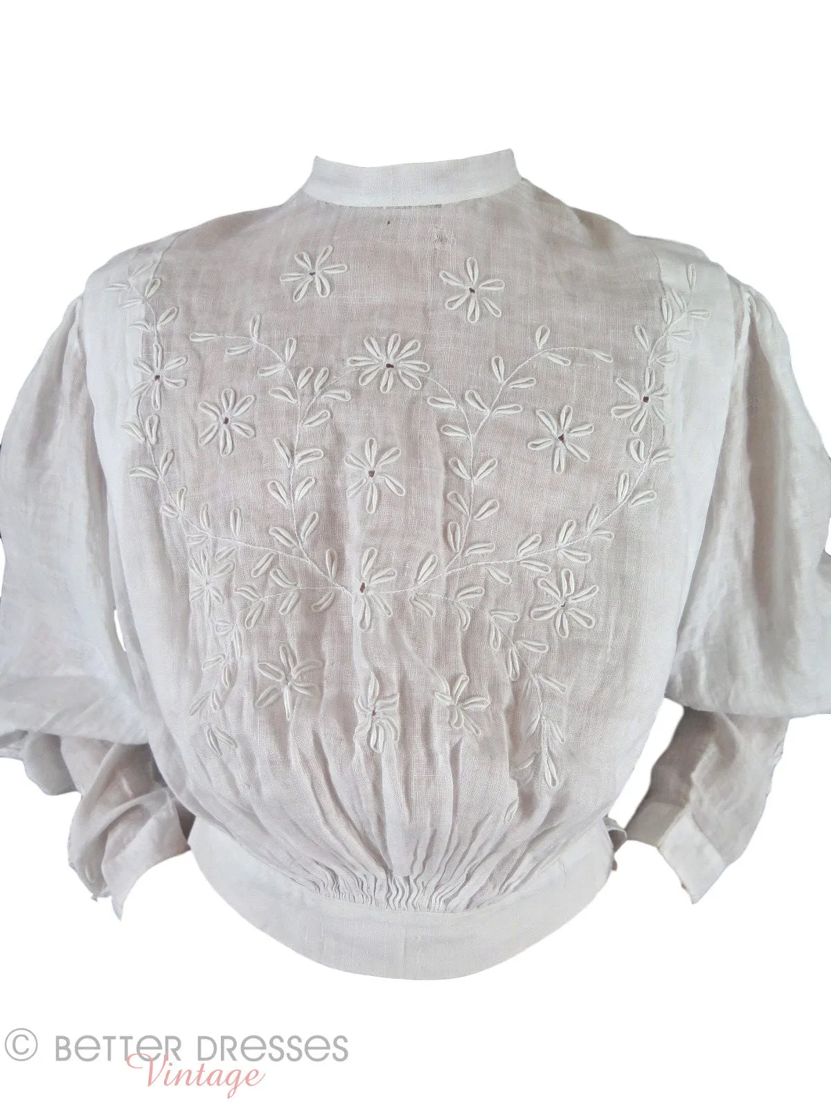 Antique Embroidered Blouse - xs, sm