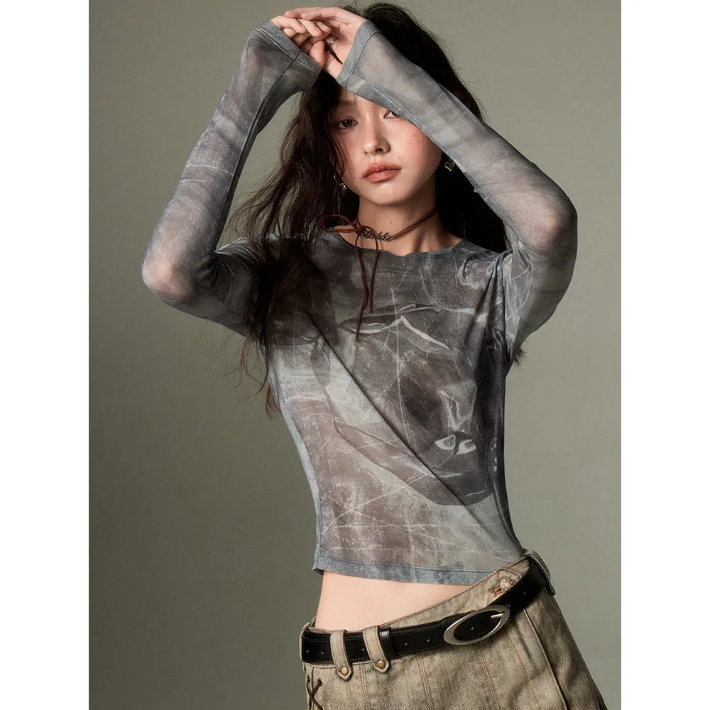 artistic sheer slim tops
