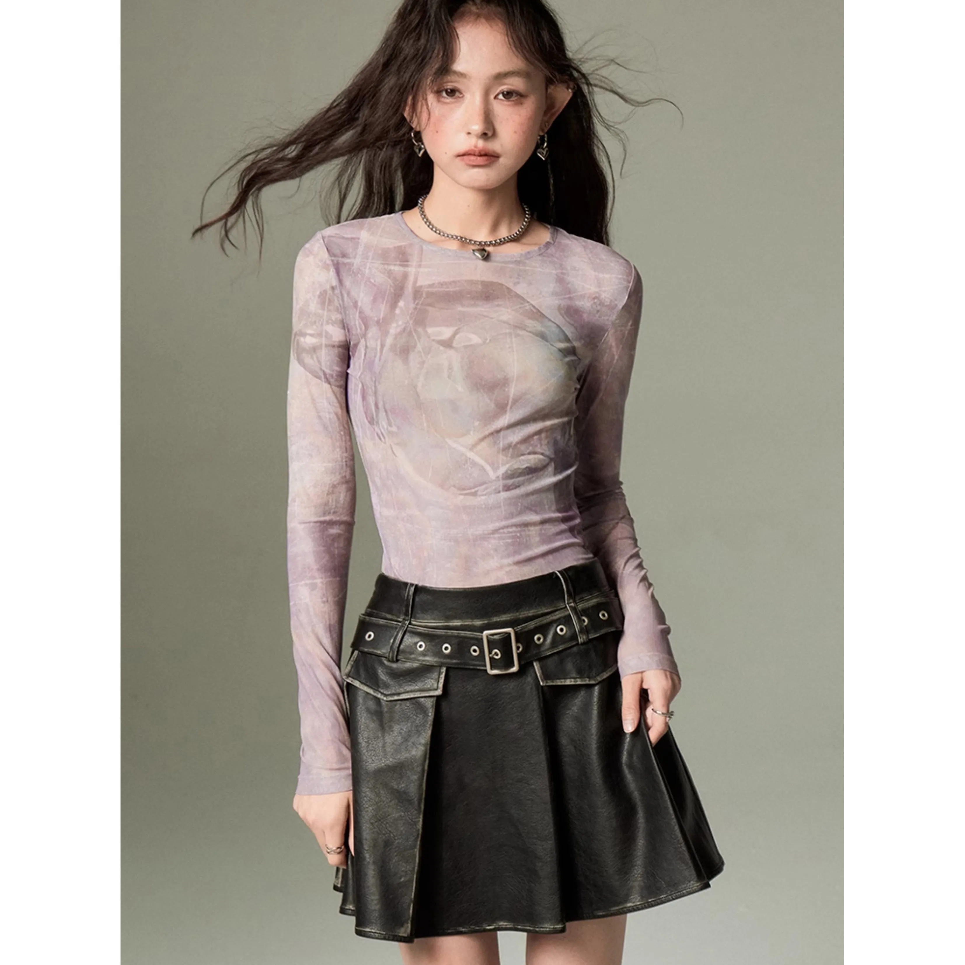 artistic sheer slim tops