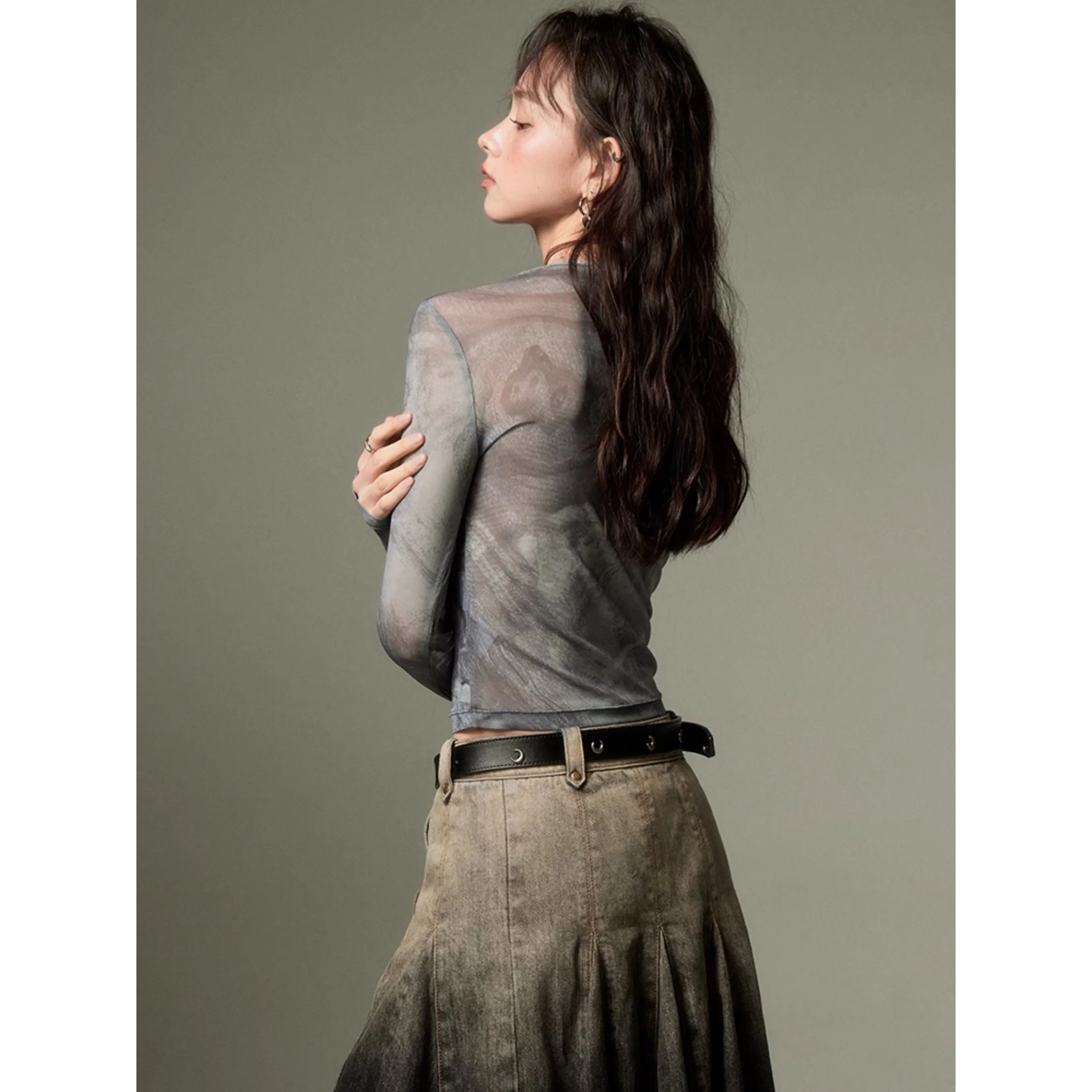 artistic sheer slim tops