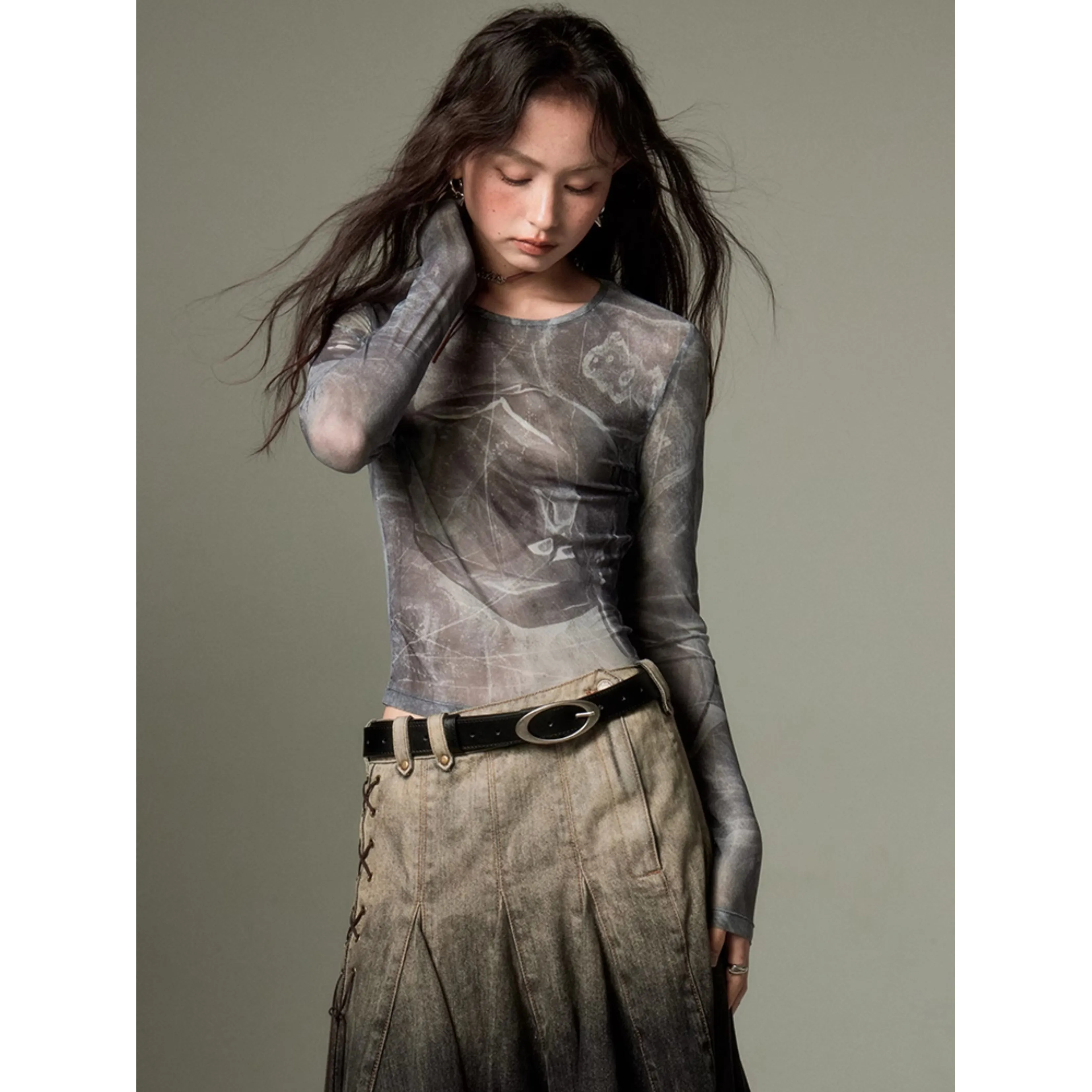 artistic sheer slim tops