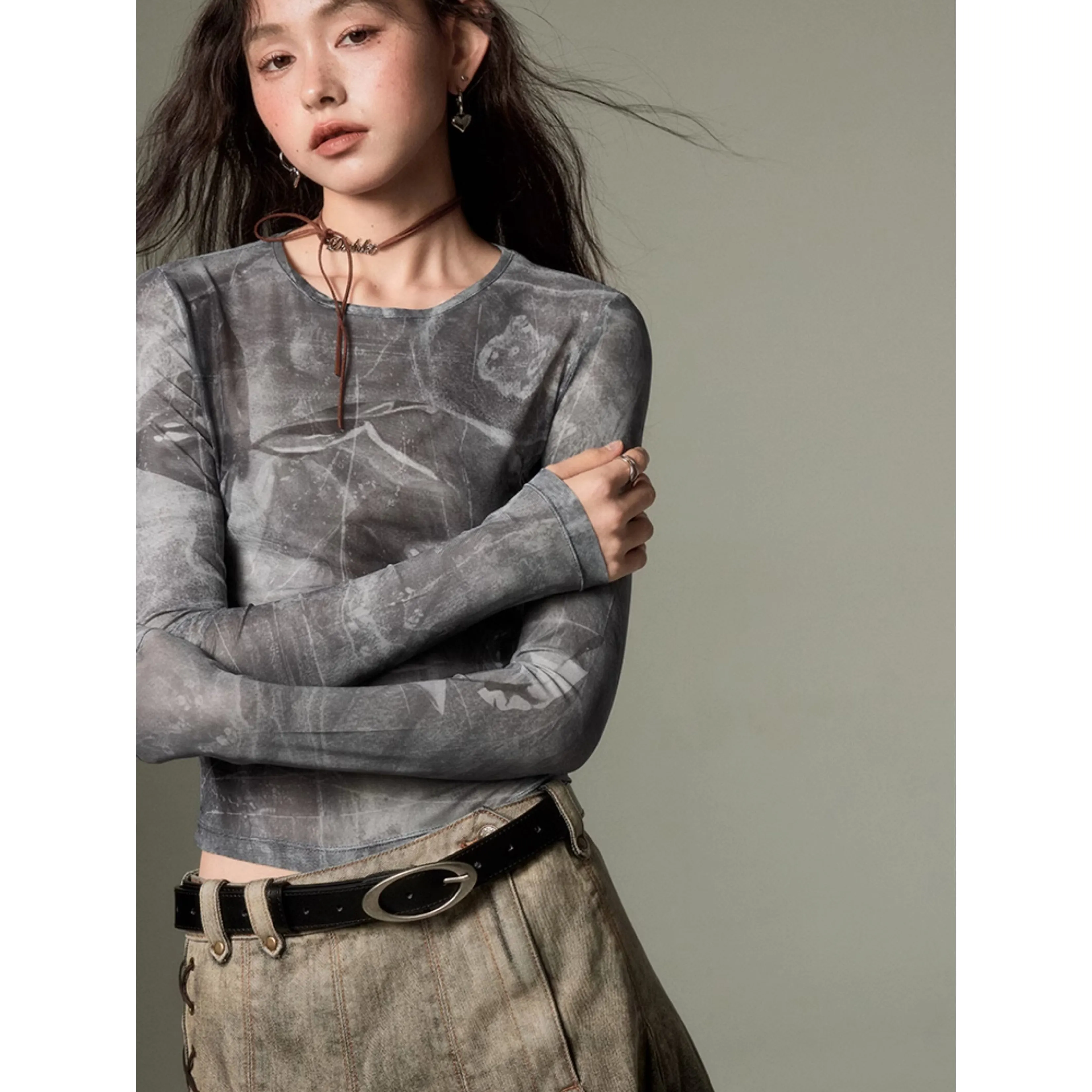 artistic sheer slim tops