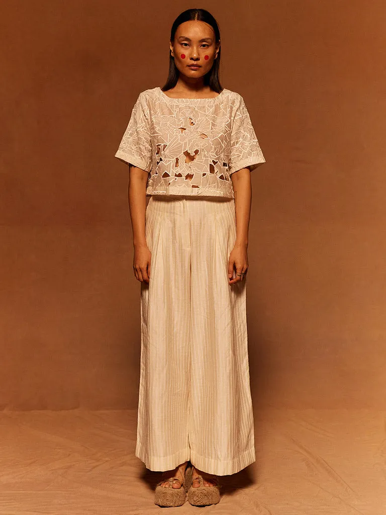 Avame Cut Work Crop Top