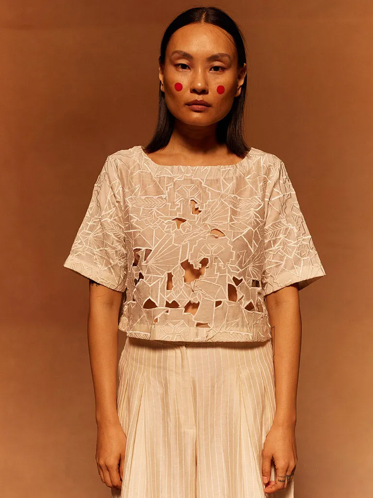 Avame Cut Work Crop Top