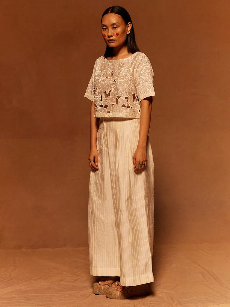 Avame Cut Work Crop Top
