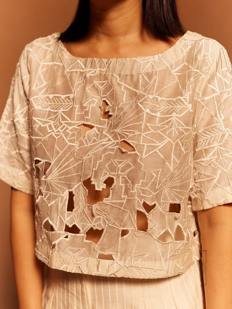 Avame Cut Work Crop Top