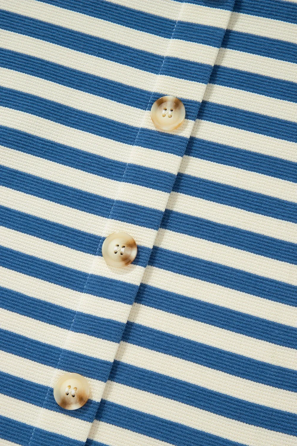 Avery Stripe Chest Pocket Notched Top