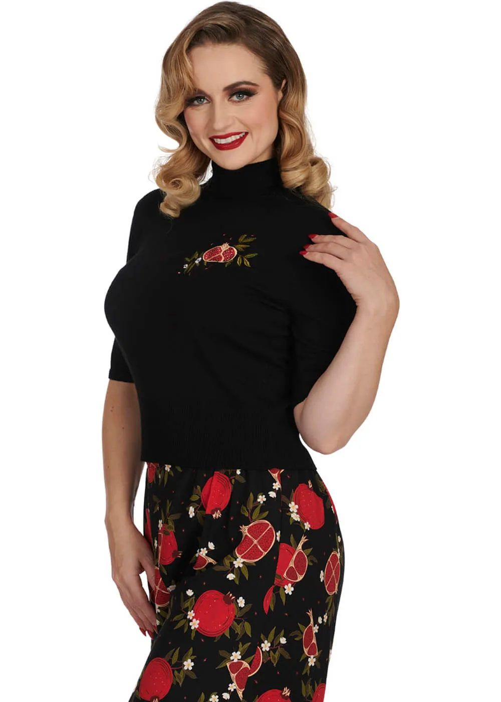 Banned Pomegranate Poloneck Jumper Black