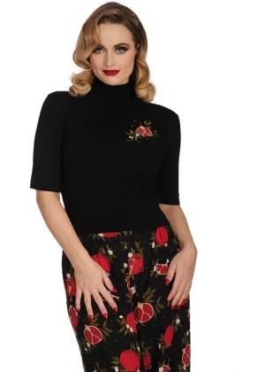 Banned Pomegranate Poloneck Jumper Black