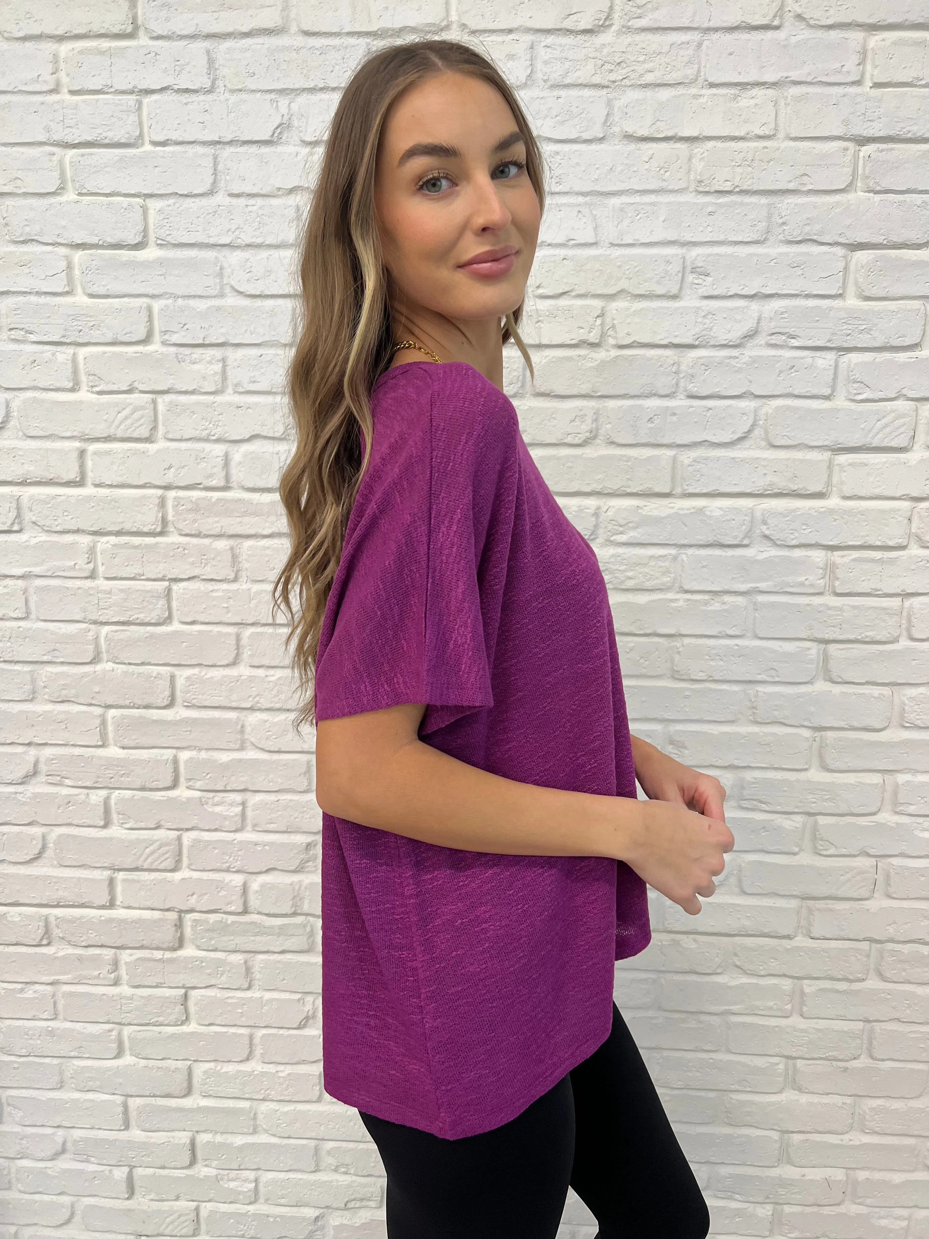 Basically Flowing Dolman Sleeve Top in Lt Plum - 2/10