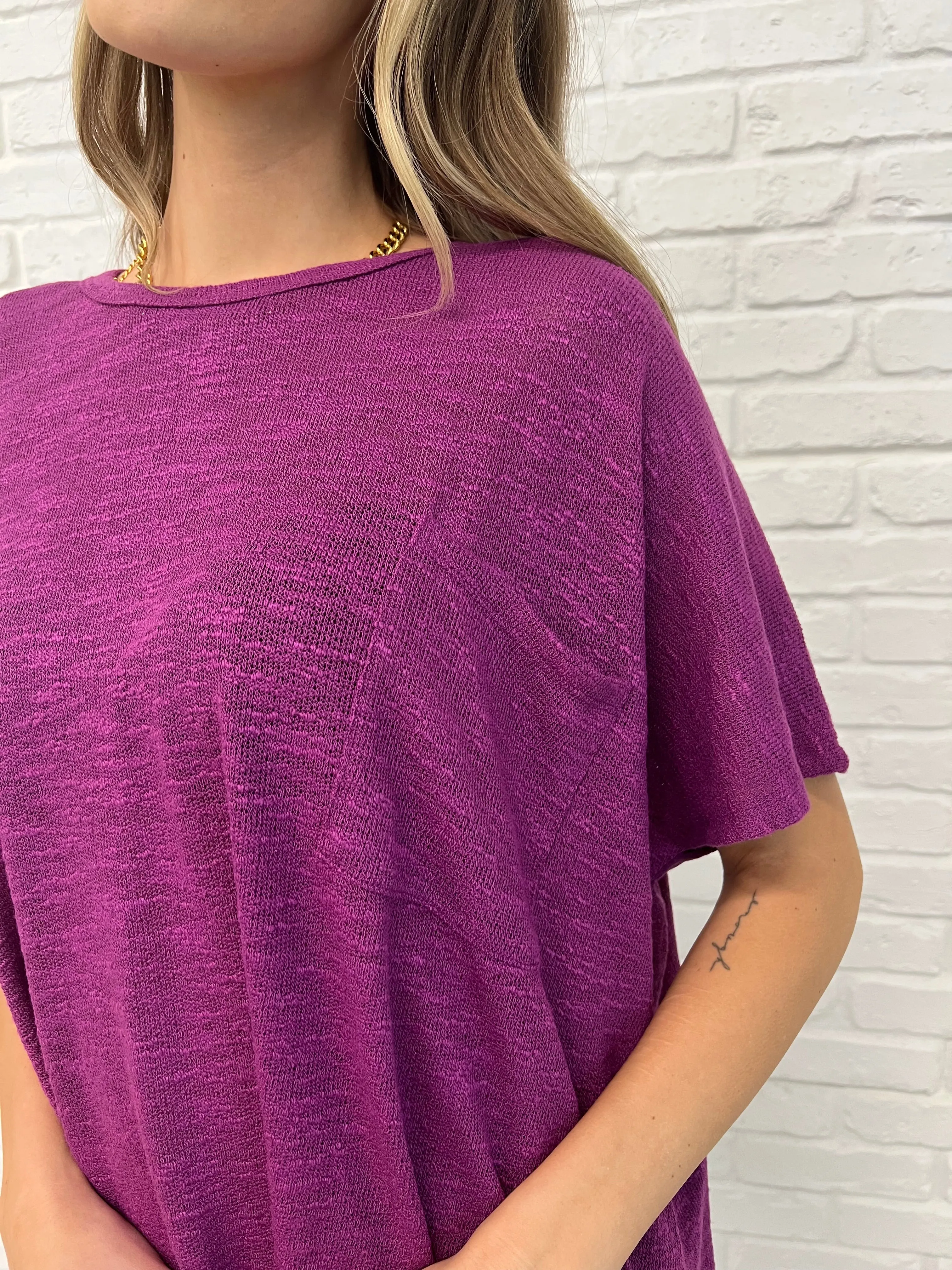 Basically Flowing Dolman Sleeve Top in Lt Plum - 2/10