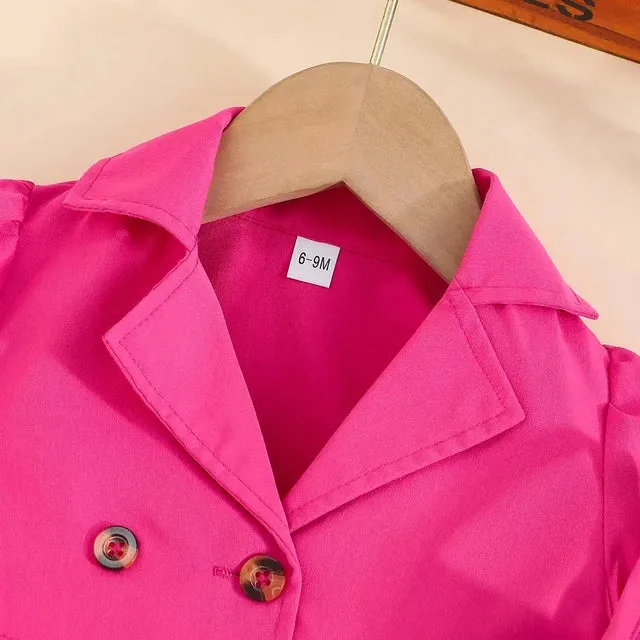 Belted Cami Dress and Lapel Collar Jacket Set