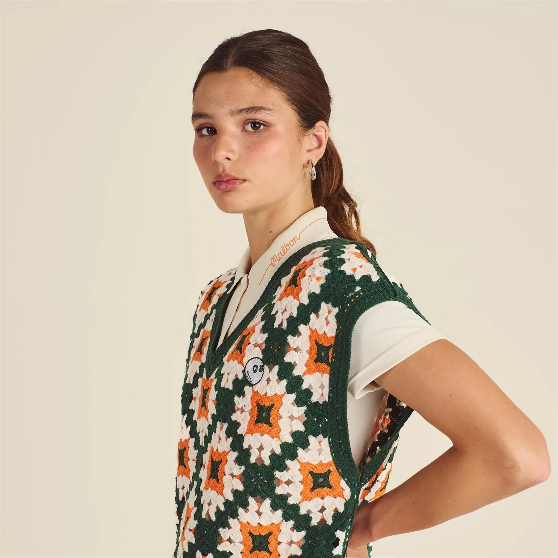 Bianca Knit Vest Ivory Multi