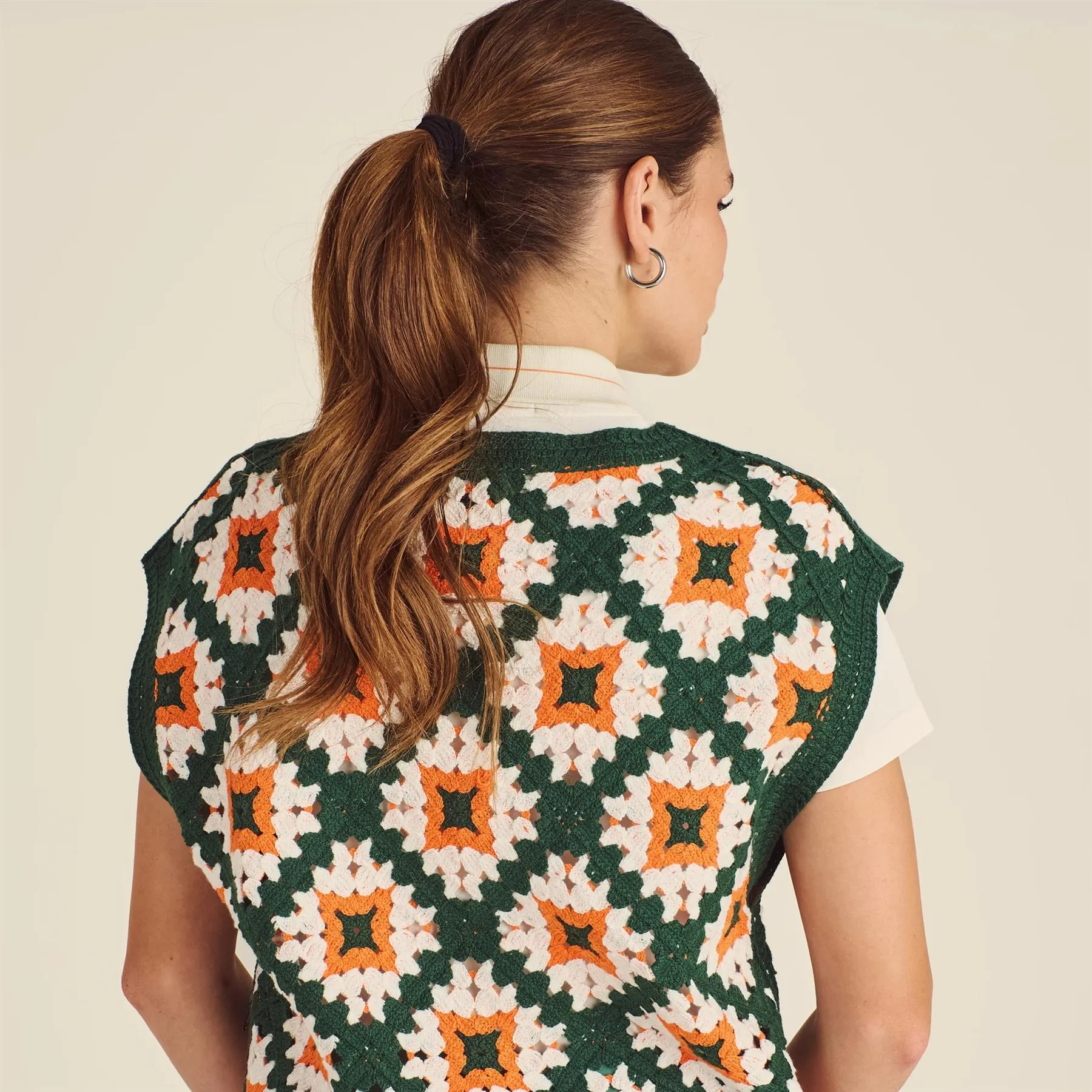 Bianca Knit Vest Ivory Multi