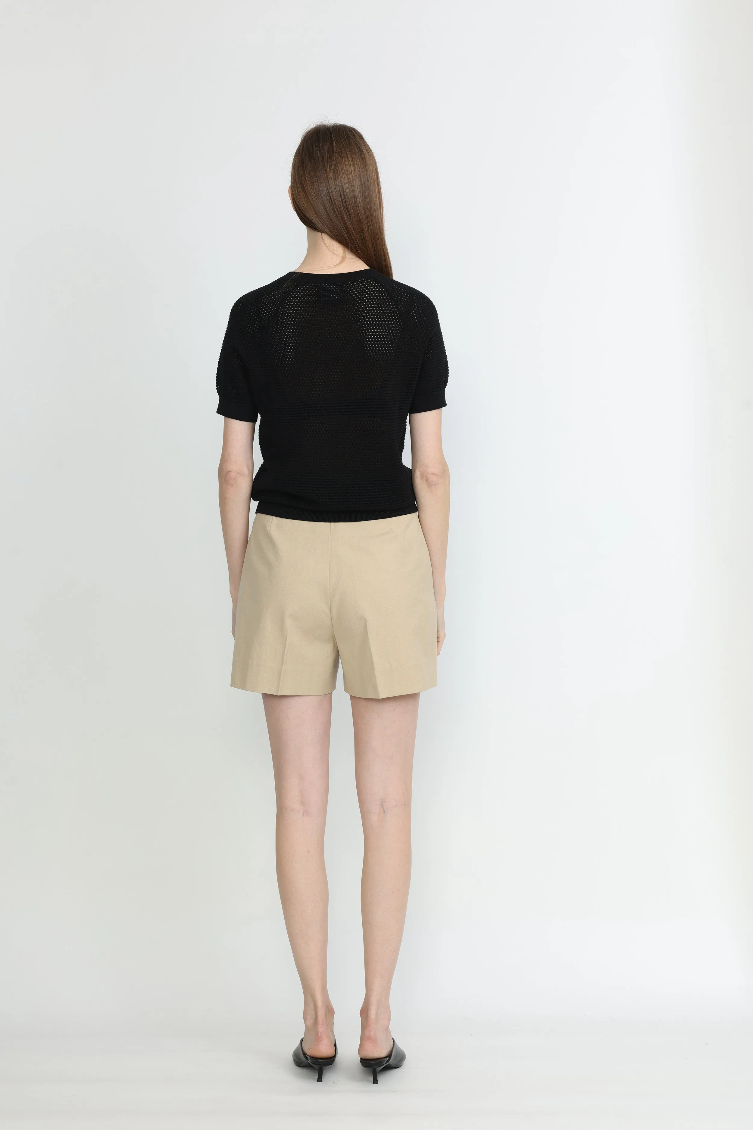 Biel Tailored Shorts in Khaki Beige