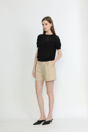 Biel Tailored Shorts in Khaki Beige