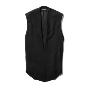 Black / Edge Neck Pullover Gilet