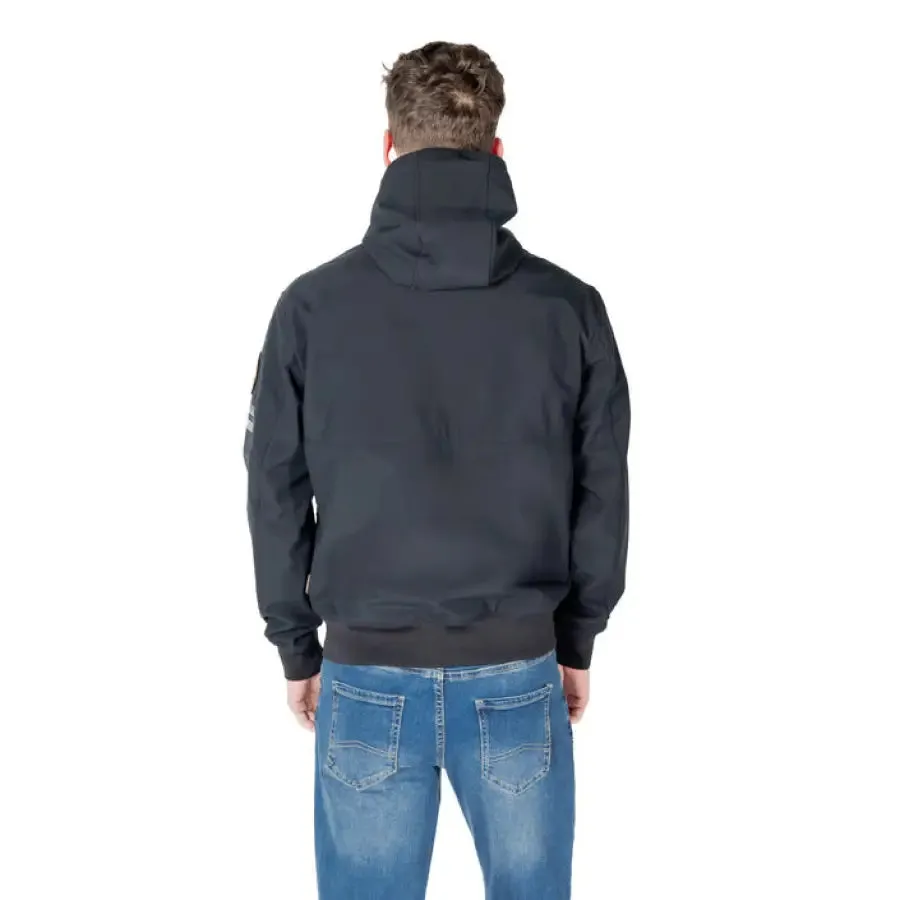 Black Hooded Bomber Jacket