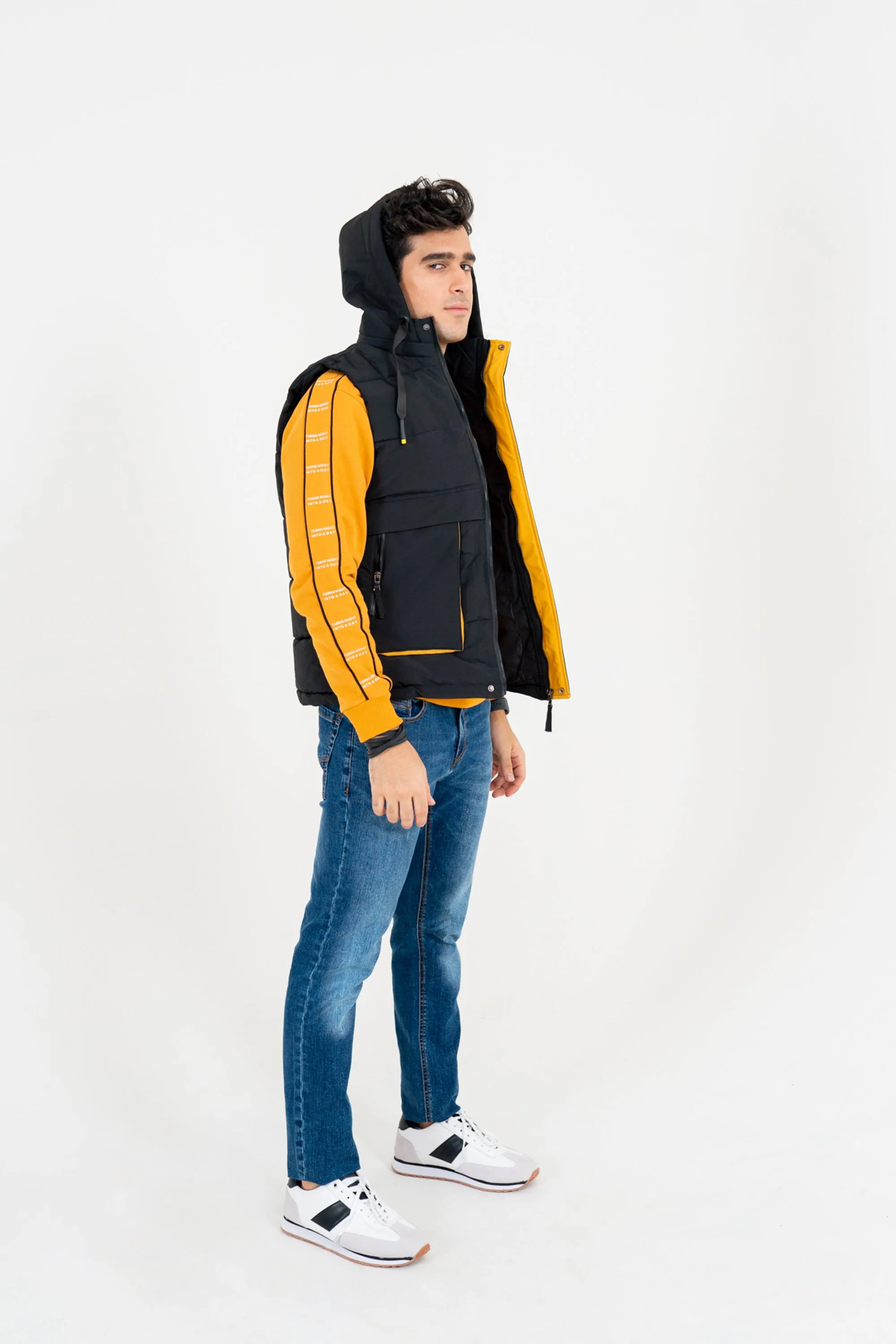 Black Hooded Gilet