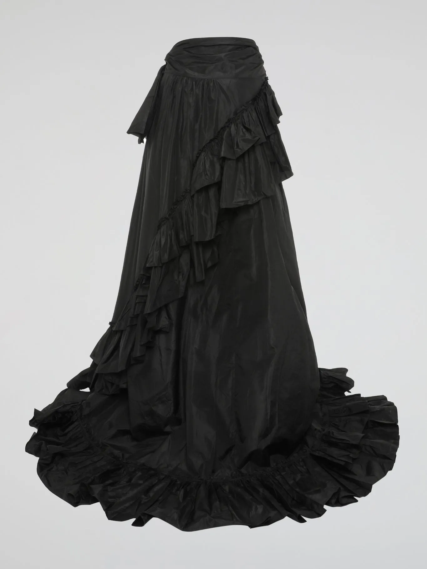 Black Ruffled Maxi Skirt