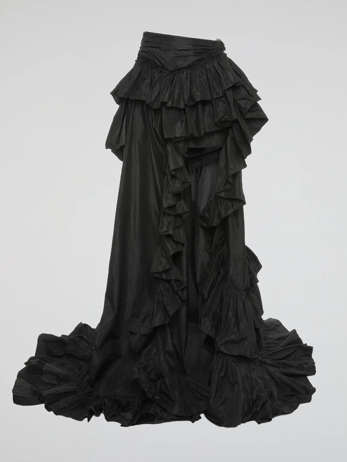 Black Ruffled Maxi Skirt