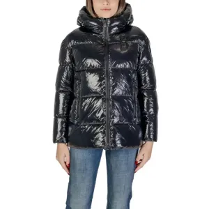 Blauer Women's Black Turtleneck Hooded Jacket