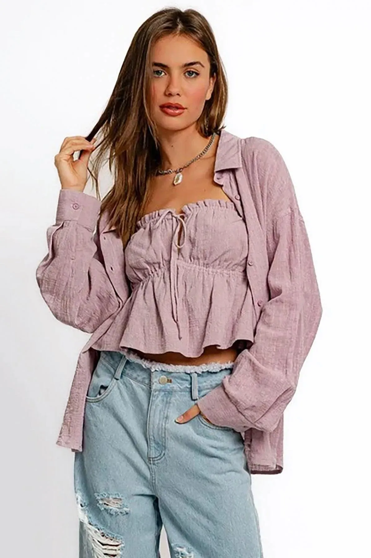 Boho Strapless Ruched Linen Tube Top