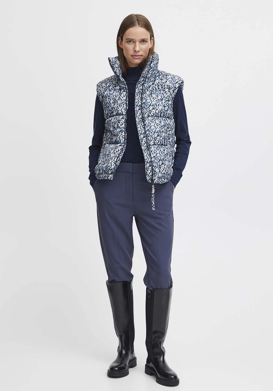 Bomilla Waistcoat - Dusty Blue Flower Mix