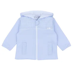 Boys raised stripe panel cotton interlock hooded jacket